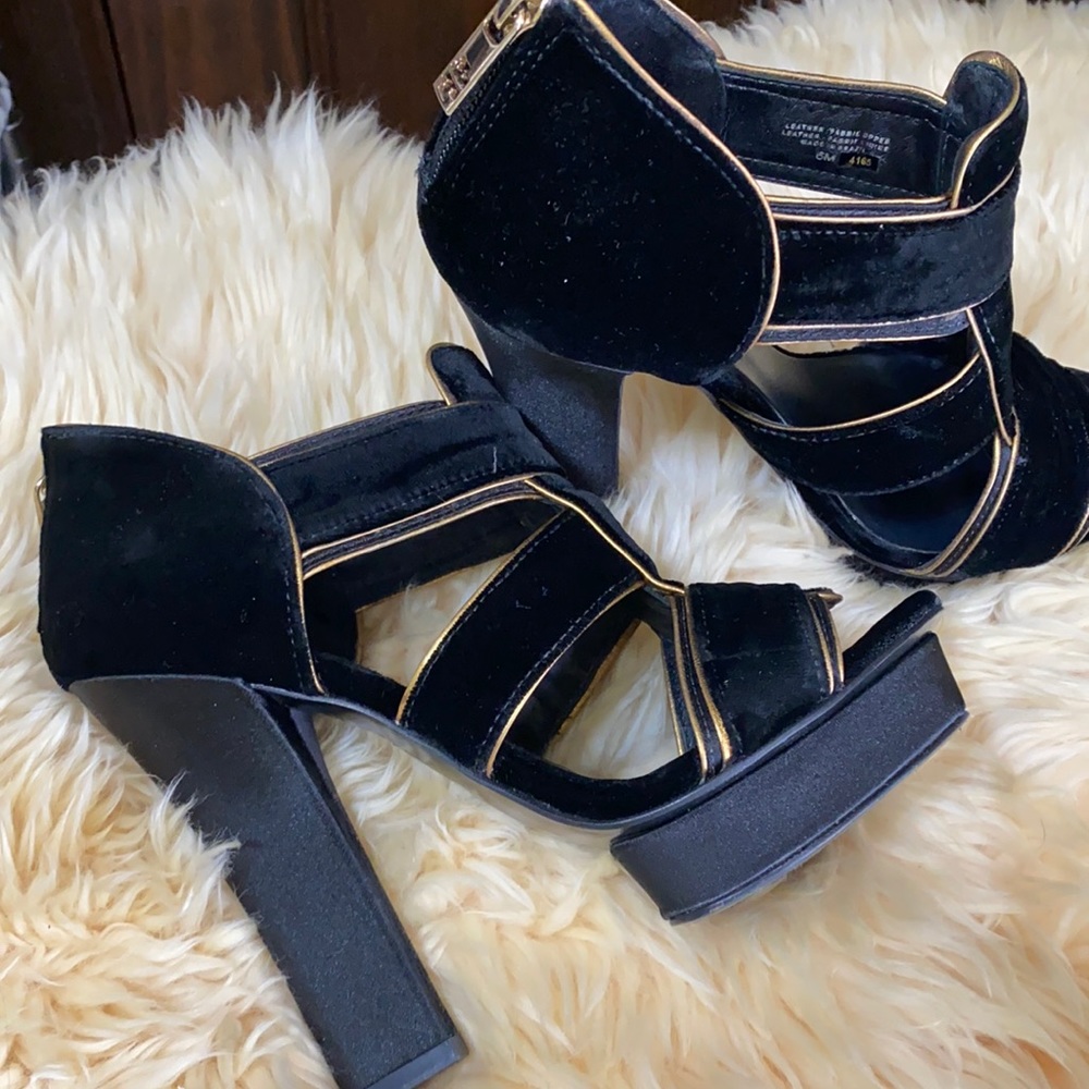 Tory Burch black suede heels